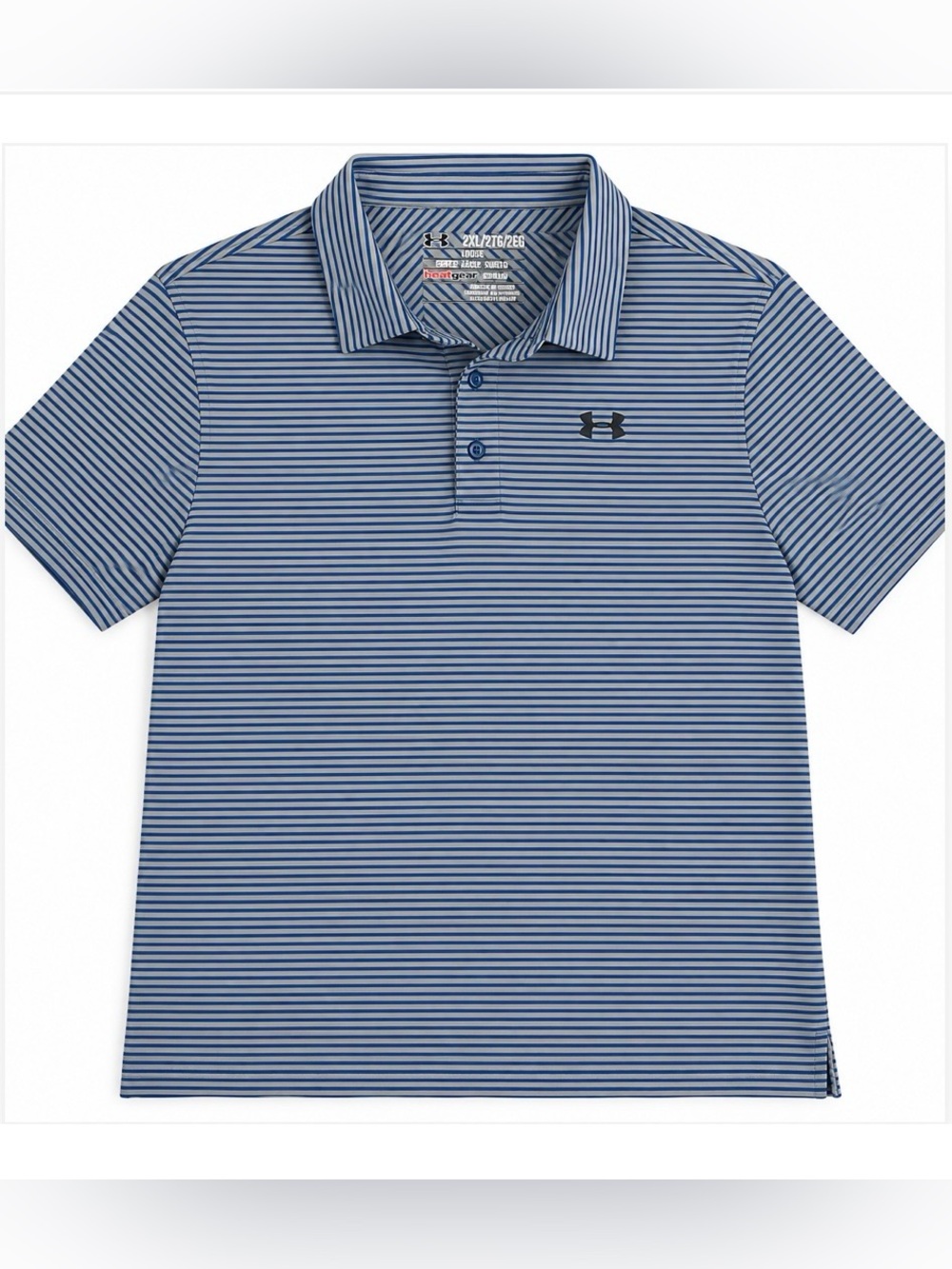 Under Armour Blue Striped Tech Polo